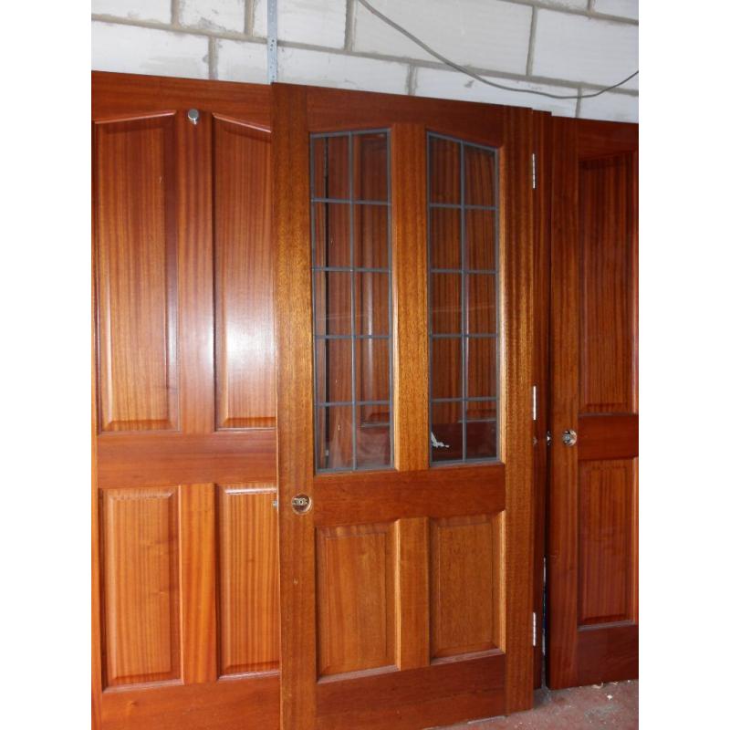 Mahogany doors.