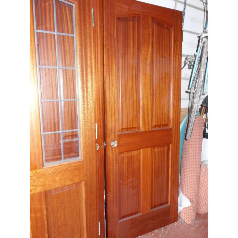 Mahogany doors.