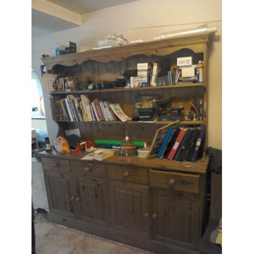 Solid pine Welsh dresser.