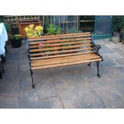 Fully refurbished Small Cast Iron Bench with Oak Slats
