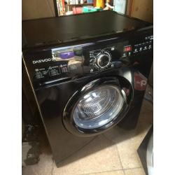 Reconditioned Black Daewoo DWDM12CK 6kg load 1200 spin washing machine. 3 month money back guarantee