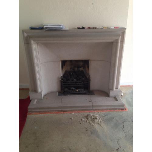 Stone fireplace