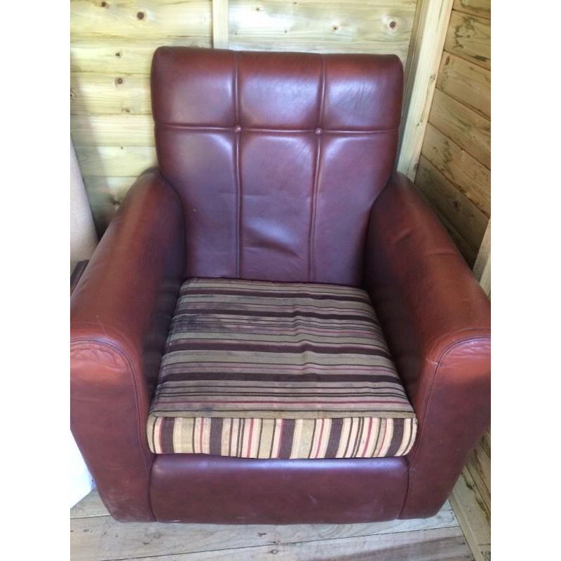 Faux leather single armchair