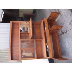 Cabinet large shelves cupboards draws locks 2 keys lighting Beautiful condition delivery available