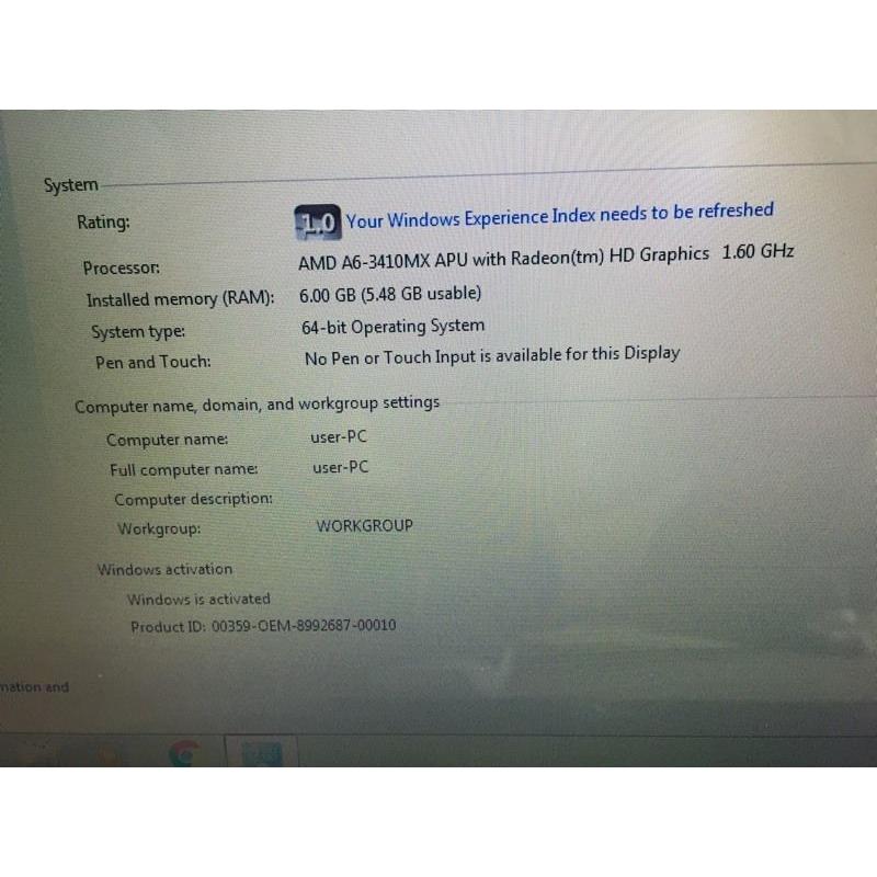 Hp pavilion dv6 quadcore 320GB 6GB Windows 7 laptop