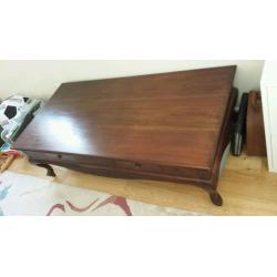 Beautiful large dark solid wood coffee table