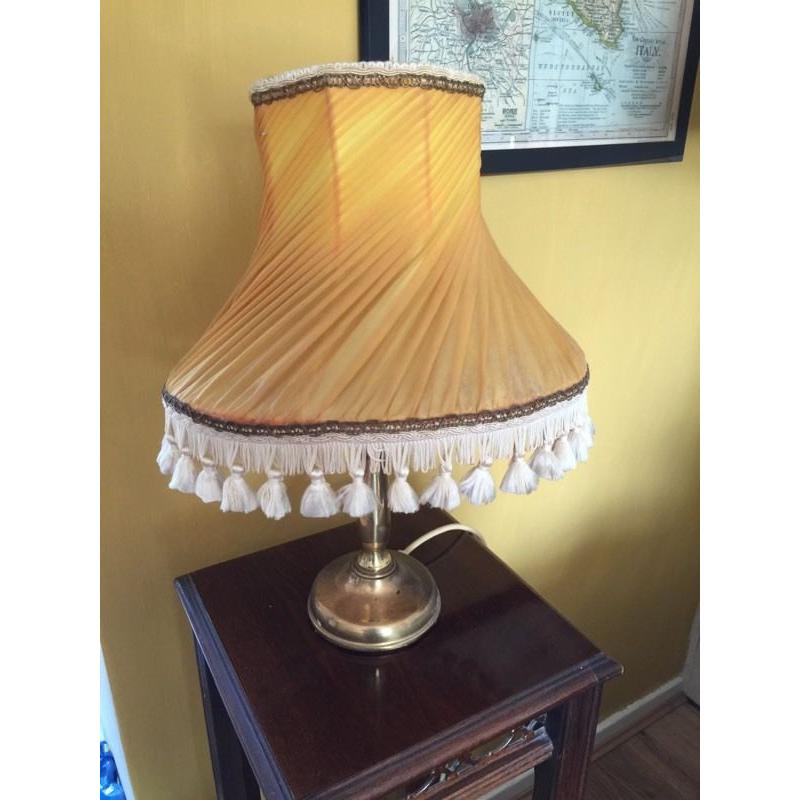 Vintage shabby chic mustard lamp