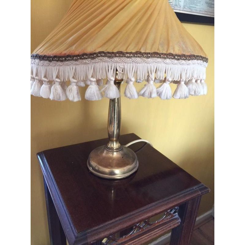 Vintage shabby chic mustard lamp