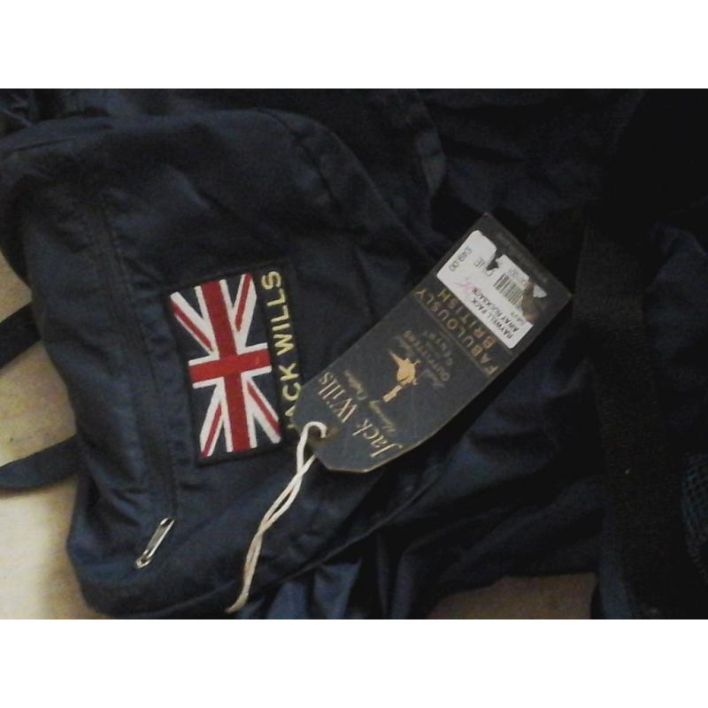 New Jack Wills rucksack navy blue raywell packaway