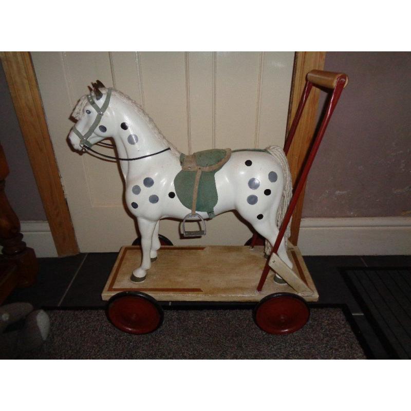Vintage push along horse
