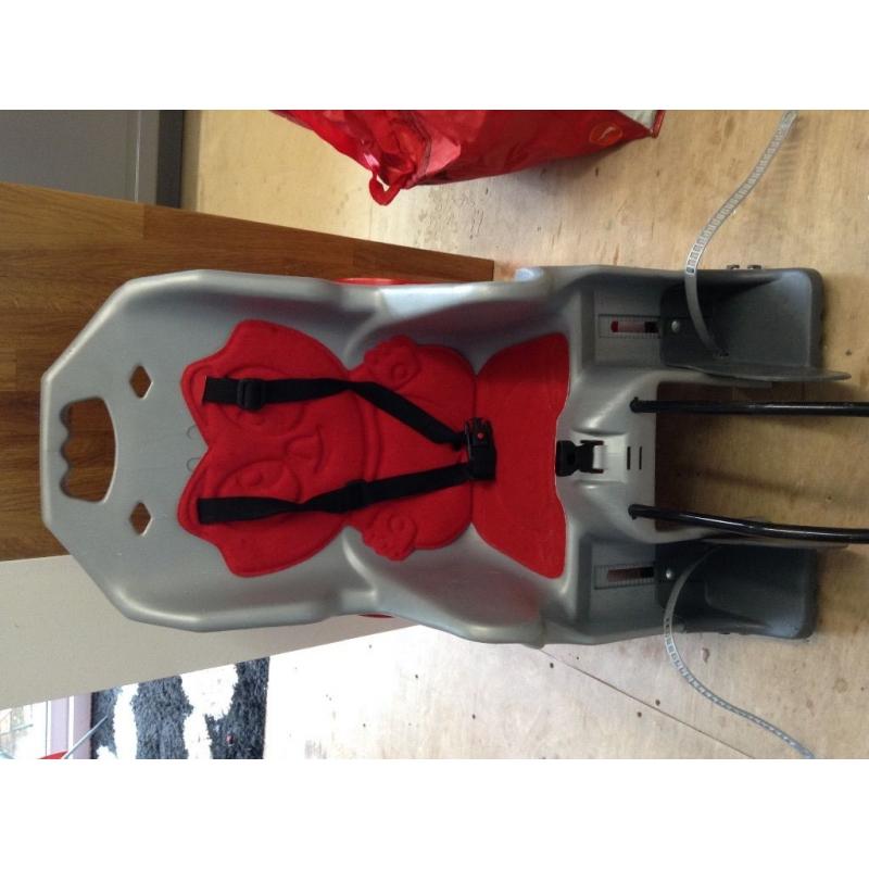 Bike seat for adult bike with kids helmet