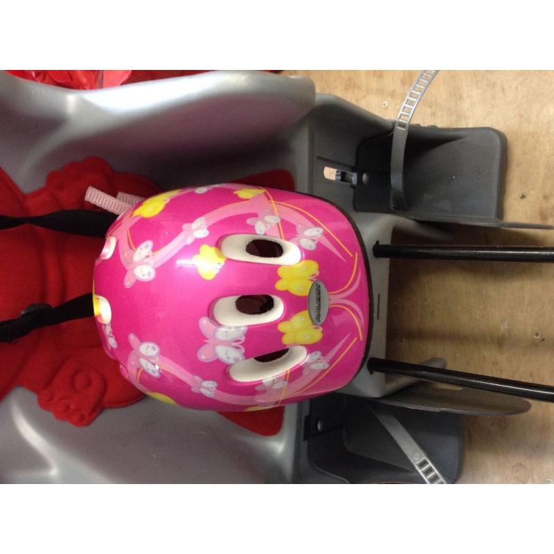 Bike seat for adult bike with kids helmet