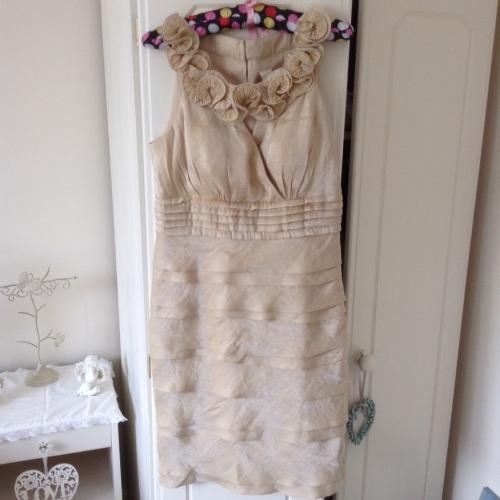 Beautiful light beige dress size 10 worn once for wedding