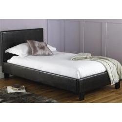 BRAND NEW- Single Leather Bed w/ Dual-Sided Deep Quilted Mattress - Double and Kingsize Available