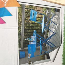 Blue garden bistro set 2 chairs & table. Brand new
