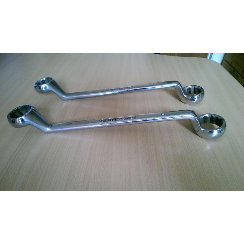 Ring Spanners, 36mm x 41mm matched pair of Bedford Vanadium heavy-duty, high-quality ring spanners