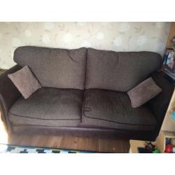 Large 3 seat sofa & large round swivel chair