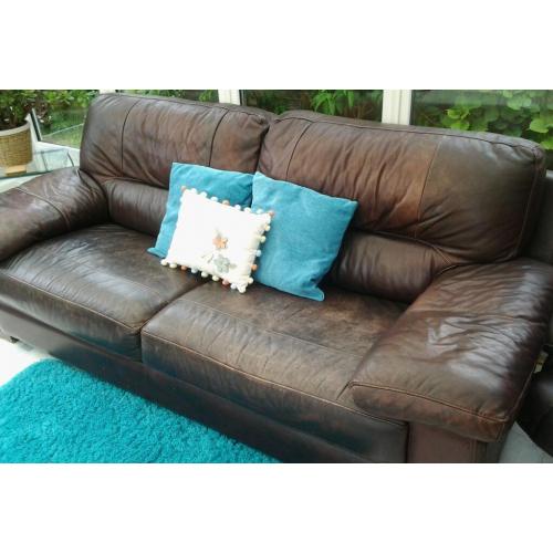 Brown sofa.