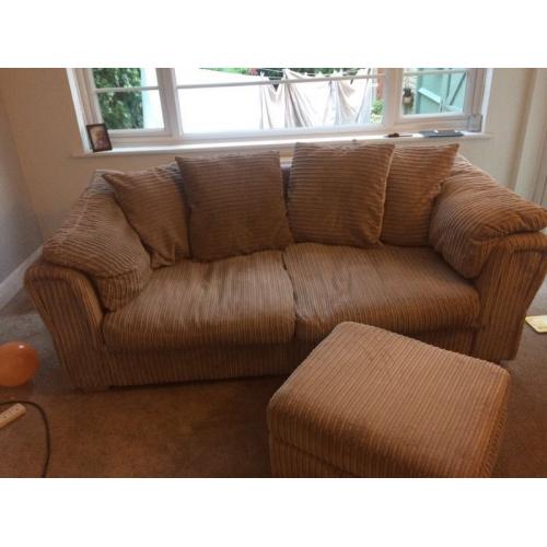 THREE SEATTER SOFA AND FOOTSTOOL FREE DELIVERY