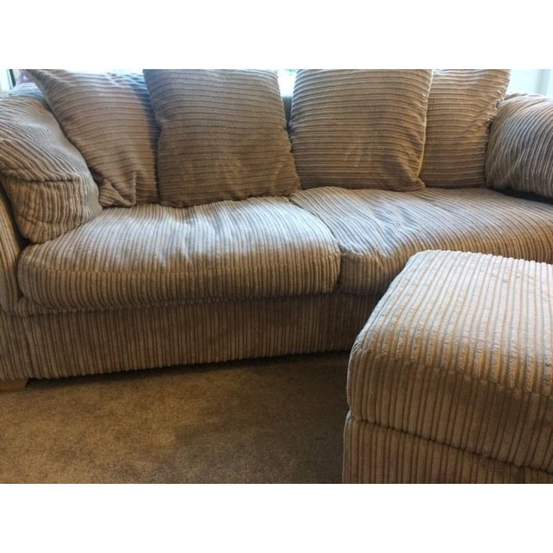 THREE SEATTER SOFA AND FOOTSTOOL FREE DELIVERY