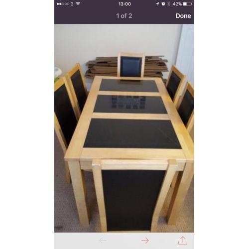 Table and 6 chairs