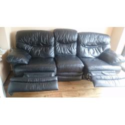Black Leather Recliner Sofa