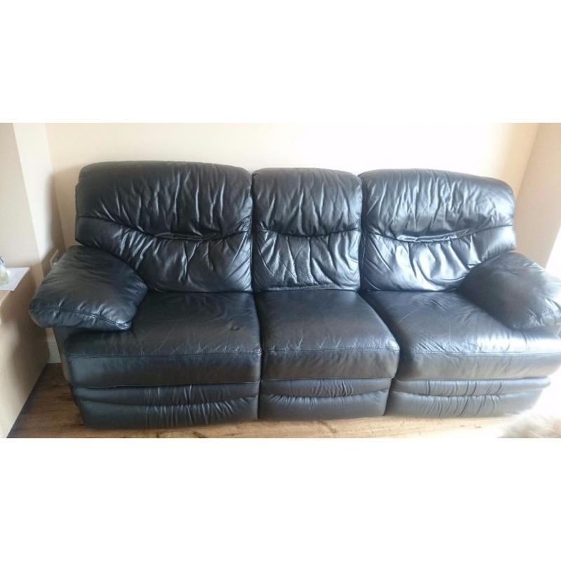 Black Leather Recliner Sofa