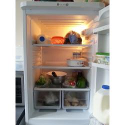 Tall Indesit fridge-freezer.