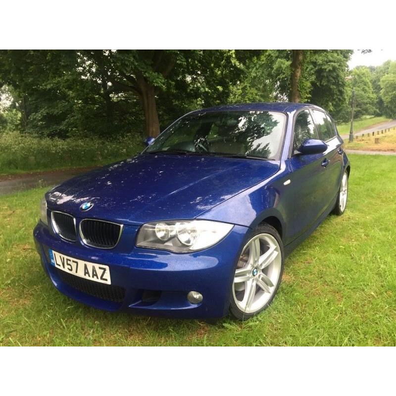 2007(57) BMW 1 SERIES 120d M SPORT *SERVICE HISTORY* FULL MOT* LE MANS BLUE WITH FULL CREAM LEATHER