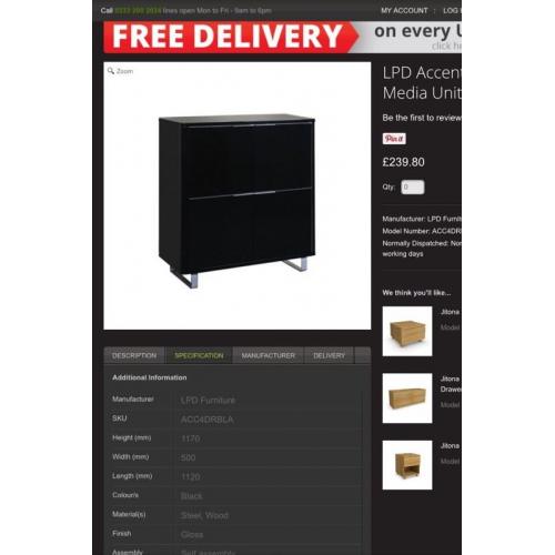 4 door unit media cabinet