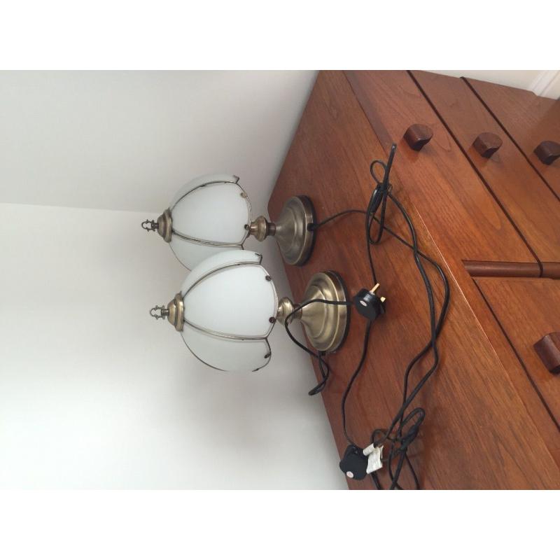 Touch on/off brass lamps x2
