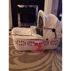 White wicker pram stunning leather push chair for sale