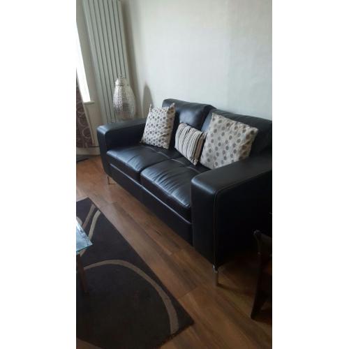 2 seater and 2 arm chairs leather