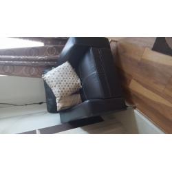 2 seater and 2 arm chairs leather