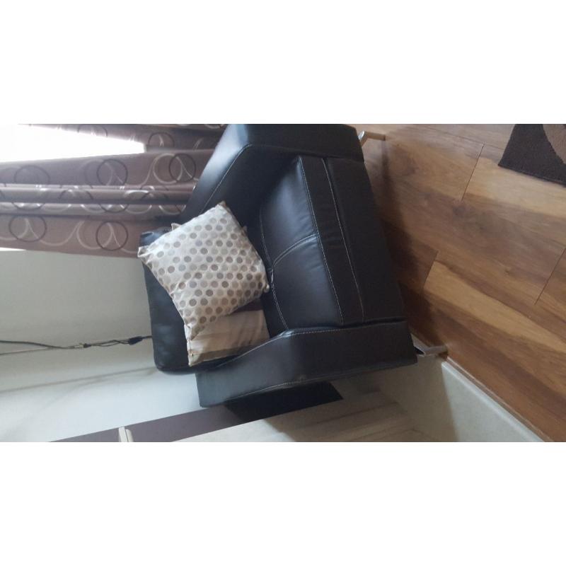 2 seater and 2 arm chairs leather