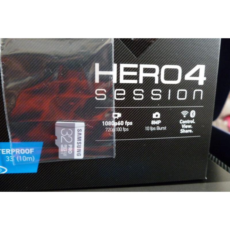 GoPro HERO4 Session Camcorder - Black + Original Casey and 32 GB microSD card