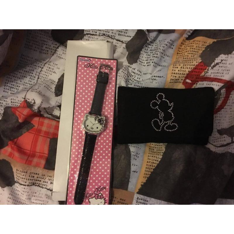 *BARGAIN* GORGEOUS BRAND NEW HELLO KITTY WATCH FROM AVON + NEW WITHOUT TAGS MINNIE MOUSE PURSE
