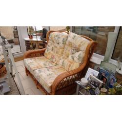 Cane furniture 2 seater with single seater