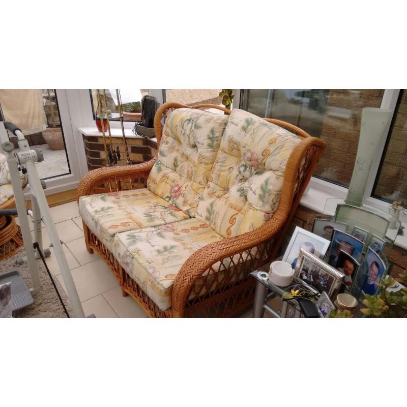 Cane furniture 2 seater with single seater