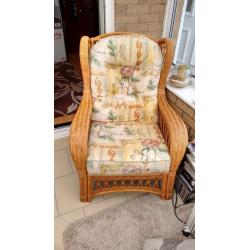 Cane furniture 2 seater with single seater