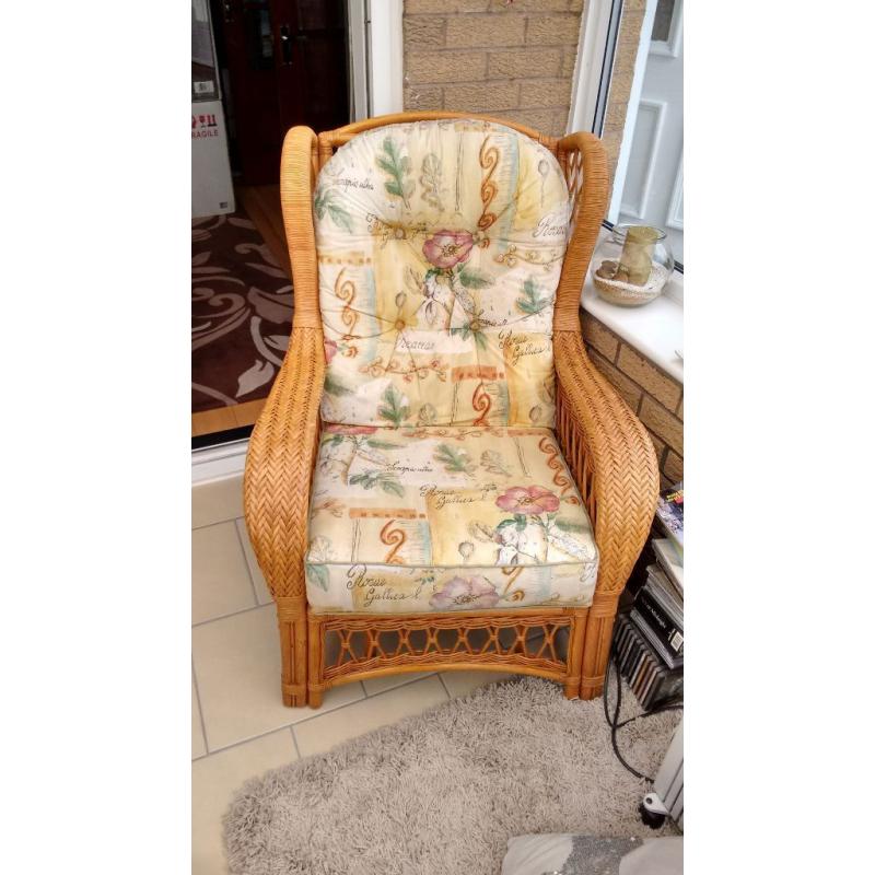 Cane furniture 2 seater with single seater
