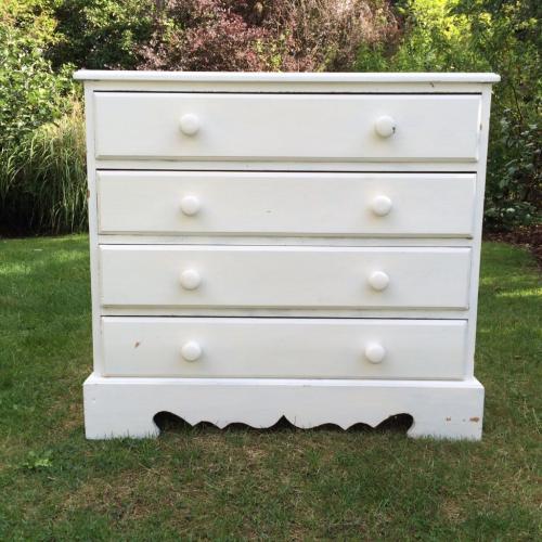 White solid pine dressing table