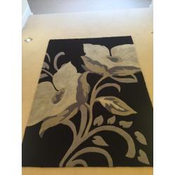 Next black and grey flower rug