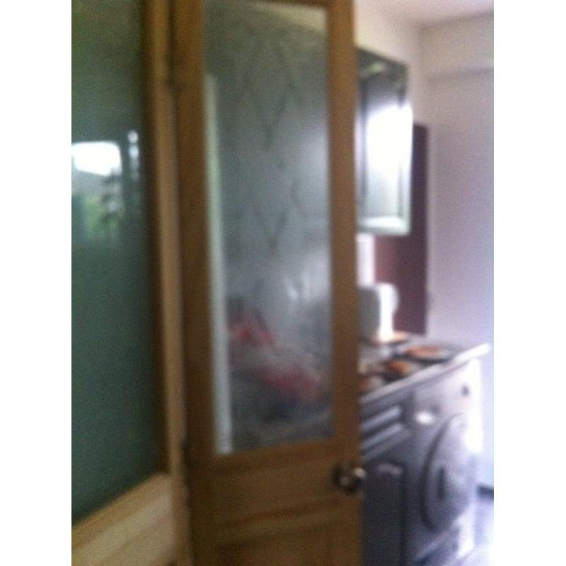 Bi folding pine wood door with handles reduced!less than half price