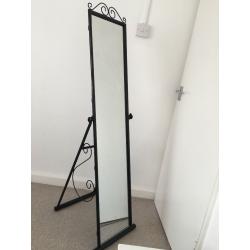 Black scroll cheval freestanding mirror
