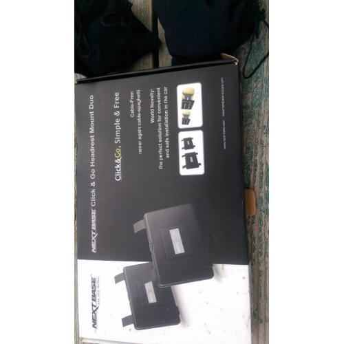 Netbase click and go headrest mount duo and head phones