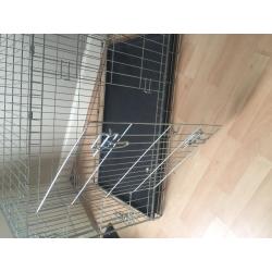 large metal 2 gate dog cage with tray included, great condition, barely used