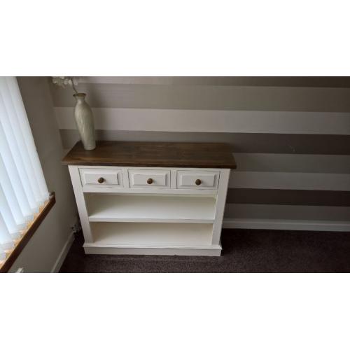 Sideboard / Bookcase - Vintage Style painted with reak oak top. Excellent Condition