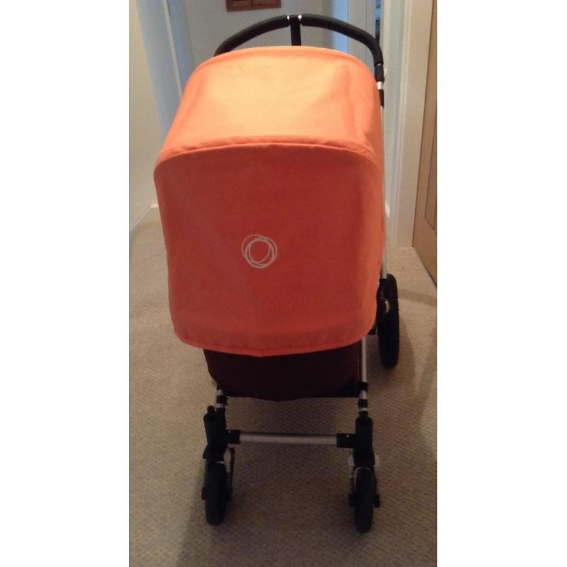 BUGABOO CAMELEON WITH NEW LIMITED EDITION LIGHT TANGERINE FABRICS IN GREAT CONDITION, WITH EXTRAS.
