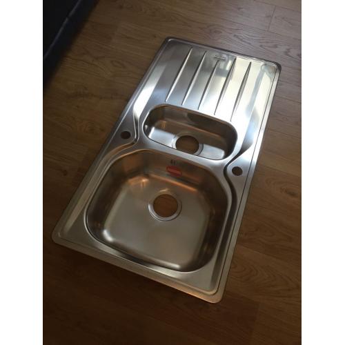 NEW FRANKE 1.5 Bowl Stainless Steel Sink LEFT OR RIGHT DRAINER